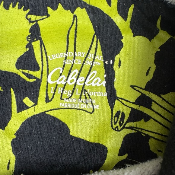 Cabelas Sweatshirt Mens Large Green Hoodie Mossy Oak Brush Camouflage Hunting - Picture 6 of 13